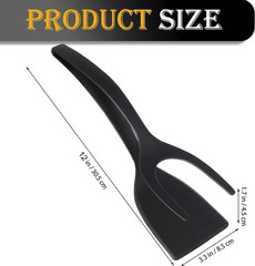 1pc 2-in-1 Grip & Flip Spatula Tongs: Non-Stick Nylon Egg Pancake Turner – NEW