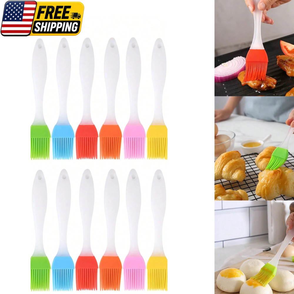 10Pc Silicone Basting Pastry Brush Set Perfect BBQ Baking Oil Brush Kitchen Tool