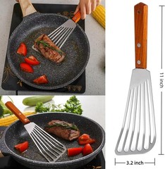 Fish Spatula Stainless Steel, Metal Slotted Spatula for Non-Stick Cookware(Pak2