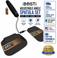 Blue Bosti Adjustable Kitchen Spatula Set Heat Resistant Nonstick Safe PPSU