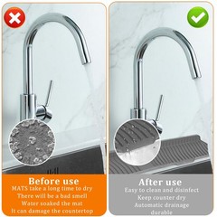 30 Inch Sink Splash Guard Silicone Sink Mat for Kitchen Faucet Bathroom