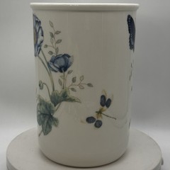 Lenox China BUTTERFLY MEADOW Utensil Crock Vase 7” x 5” EUC