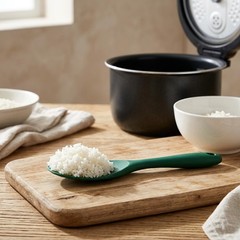 Dark Green Non-Stick Silicone Serving Scoop Heat Resistant Kitchen Rice Spoon