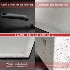 METAL SPATULA STAINLESS STEEL AND SCRAPER PROFESSIONAL CHEF GRIDDLE SPATULAS SET
