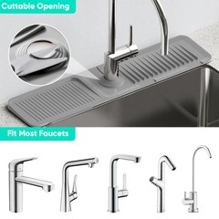 24 Inch Longer Faucet Mat for Kitchen Sink [5°Slope Fast Self-draining]Bathroom
