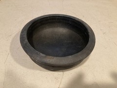 Vintage Hand Carved Black Soapstone Bowl – Decorative Round Stone Dish 8”