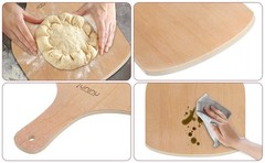 2 Pack Wooden Pizza Peel 12 Inch Paddle for Oven Stone Grill Baking Bread