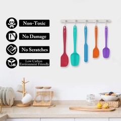 Versatile 5-Piece BPA-Free Silicone Spatula Set – Effortless Cooking & Baking