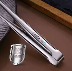 Stainless Steel Kitchen Tongs Serving Grill BBQ Food Clip Salad Ice Saw Tooth Gr