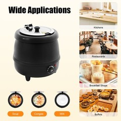 10L Commercial Electric Soup Kettle Warmer Restaurant Countertop Pot