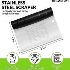 Urbanstrive Bench Scraper for Baking, Stainless Steel Dough Cutter