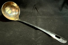 Silver – Metal Soup Ladle – Approx. 11 Inches Long – No Makers Marks