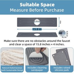 Diatomite Stone Faucet Mat for Kitchen Sink Sink Stone Quick Dry Around Fauce…