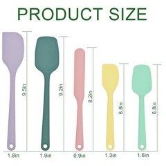 5 Pack Non Stick Silicone Spatula Set Heat Resistant for Baking Cooking Mixing