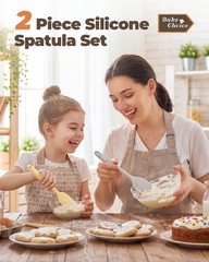 2 Pieces Silicone Spatula Set with Premium Steel Core, Heat Resistant Up to