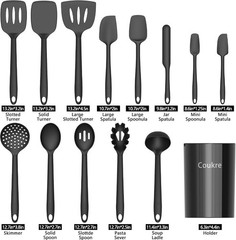 NEW 14PCS Silicone Kitchen Utensil Set Heat Resistant BPA-Free Dishwasher Safe B