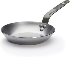 De Buyer Mineral B Round Carbon Steel 8″ Fry Pan, Naturally Nonstick, Oven safe