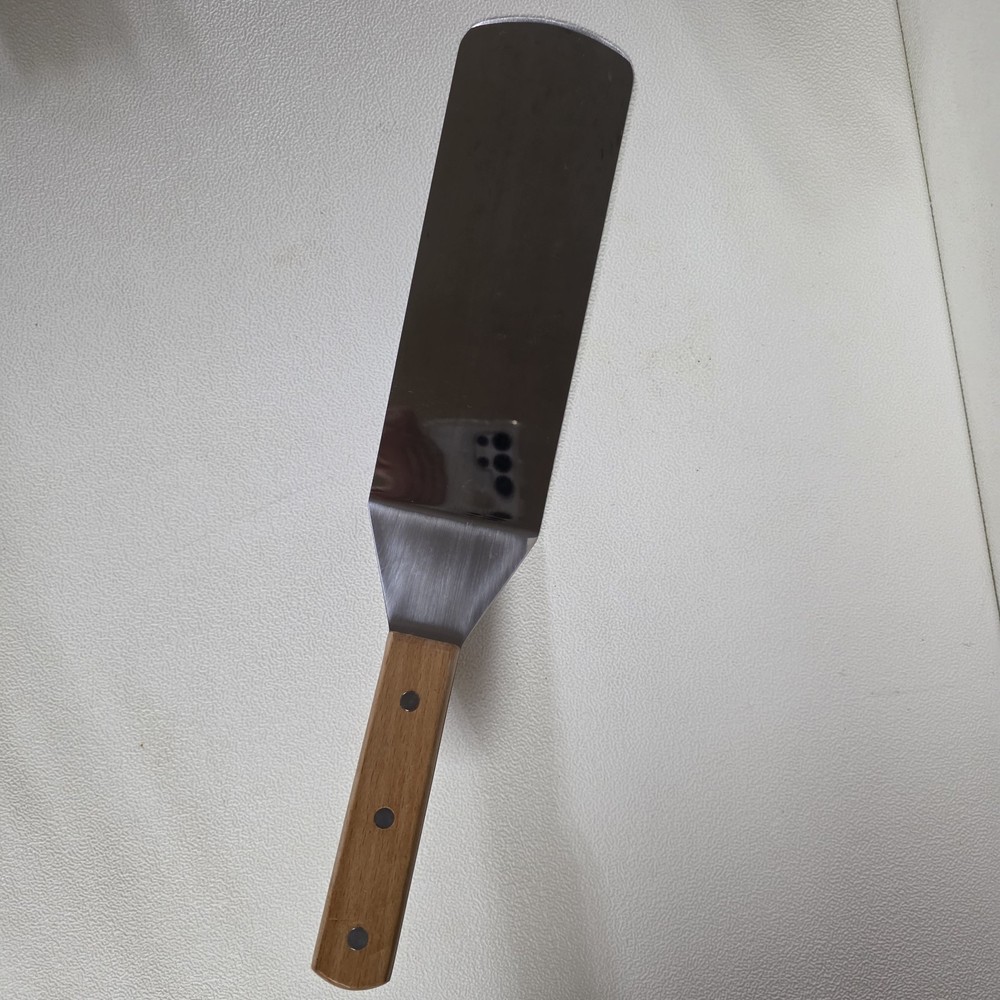 Unbranded SS Turner Spatula Large 8″ Total length includes Wood Handle 14.5″ NOS