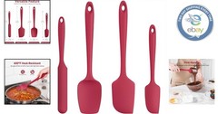 BPA Free Heat Resistant Silicone Spatula Set – Essential Kitchen Tools in Red