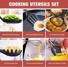 Kitchen Utensils Set 18-Piece Cooking Tools Sharp Knives Stainless Steel Holder