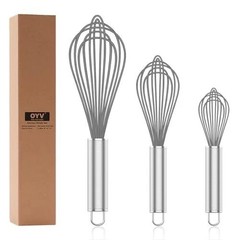 304 Stainless Steel Whisk Set – Dishwasher Safe, 3 Sizes for Every Kitchen Task
