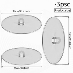 3PCS Stainless Steel Splatter Screen 9.8 11.4 13 Inch Fine Mesh Frying Pan