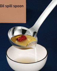 1 pc Stainless Steel Oil Spill Spoon – Efficient Kitchen Tool