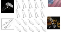 Kitchen Tongs and Ice Scoops Combo Pack Plastic Serving Utensils 20pcs