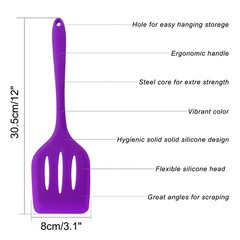 Silicone Slotted Heat Resistant Non Stick for Cooking Baking Purple