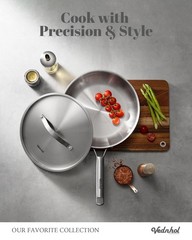 Stainless Steel Frying Pan Set 8+10+12 Inch,Tri-Ply Stainless Steel Skillets,…