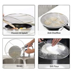 11.5” Splatter Screen for Frying Pan,Stainless Steel Grease Guard Shield