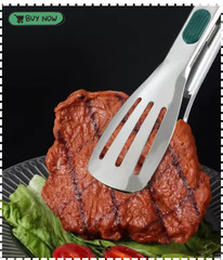 Stainless Steel Steak Clamp Food Bread Meat BBQ Clip Tongs Kitchen Cooking Tool