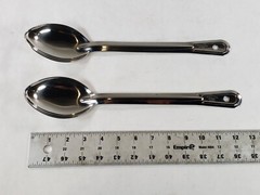 Lot Of 2 Winco BSOT-13H Silver 1.5mm Stainless Steel Solid Basting Spoon 13 In