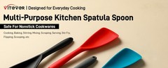3 PACK Silicone Cooking Spatula & Spoon for Nonstick Cookware, BPA-Free |