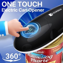 Electric Can Opener, Opener for Seniors, Suitable Any Size L, Black