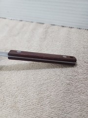 Unbranded Stainless Slotted Spatula Strainer Wood 12″ Scalloped Curved Japan