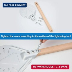Pizza Turning Peel Perforated Pizza Turner Round Metal Aluminum Turning Peel Pad