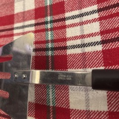 VTG UNBRANDED STAINLESS STEEL USA Pink Flowers SHORT HDL SLOTTED SPATULA 11”