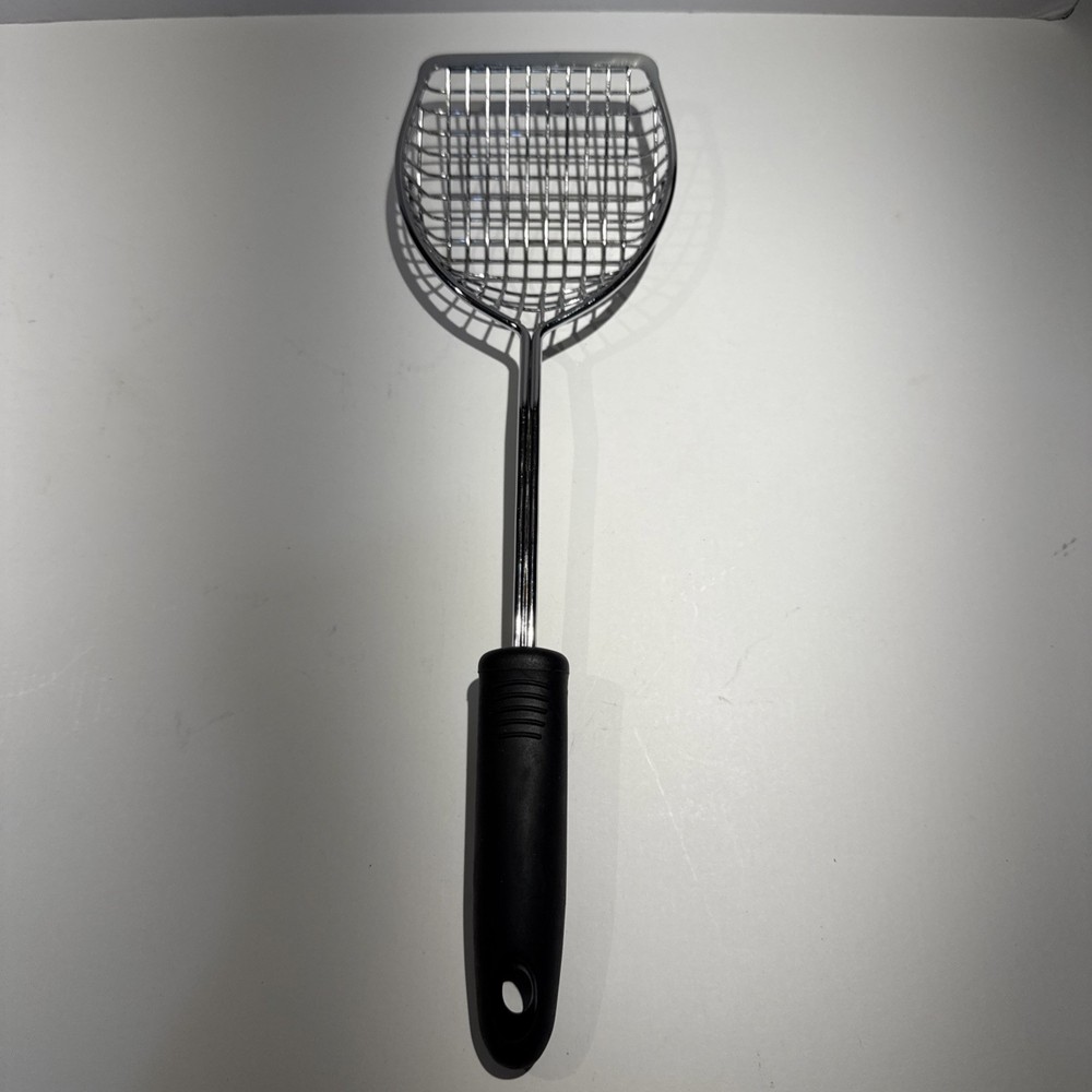 Stainless Steel Fryer Skimmer Spider Strainer Unbranded Black Plastic Handle 14”