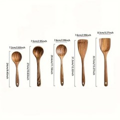 Wooden Kitchen Utensil Set – Natural Cooking Tools for Stirring & Serving