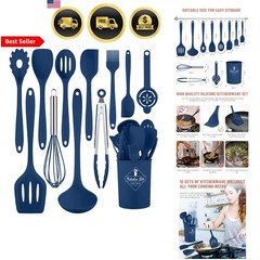 Kitchen Utensils Set 12 Pieces Silicone Cooking Utensils Dishwasher Safe Heat…