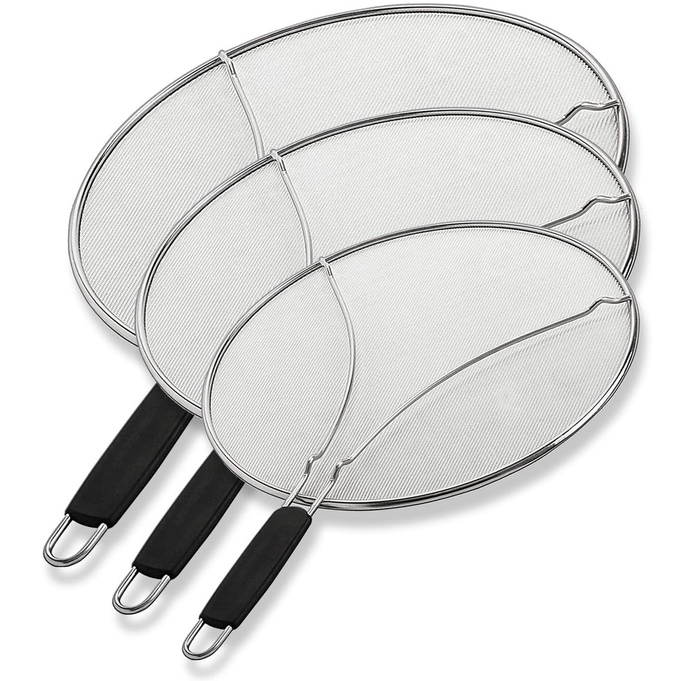 Splatter Screen for Frying Pan 9.5/11.5/13 Inch Set of 3 Stainless Steel Gre…