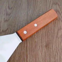 Stainless Steel Steak Spatula Wood Handle Pizza Shovel BBQ Griddle Turner Scrape