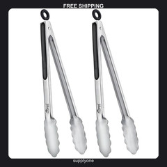 2 Pack Hotec 12 Inch Stainless Steel Locking Kitchen Tongs