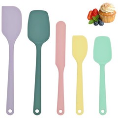 5 Pack Non Stick Silicone Spatula Set Heat Resistant for Baking Cooking Mixing