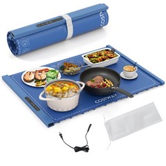 Food Warming Mat Rollable and Portable Electric Warming Tray with Fasting Heatin