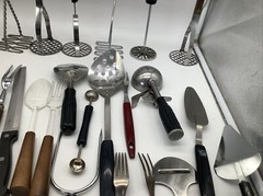 28 Metal + Plastic Wooden Stainless Kitchen Utensils Tools Fork Knife Mashers ++