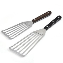 Miu France Set of 2 Small and Large Steel Fish Spatula Slotted Stainless Turner