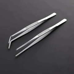 2pcs Stainless Steel Kitchen Tweezers Precision Cooking Tongs