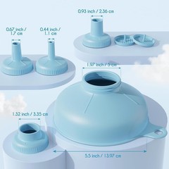 Wide Mouth Funnel Set with Strainers & 4 Spouts for Bottles Jars Canning